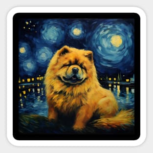 Chow Chow Starry Night Sticker